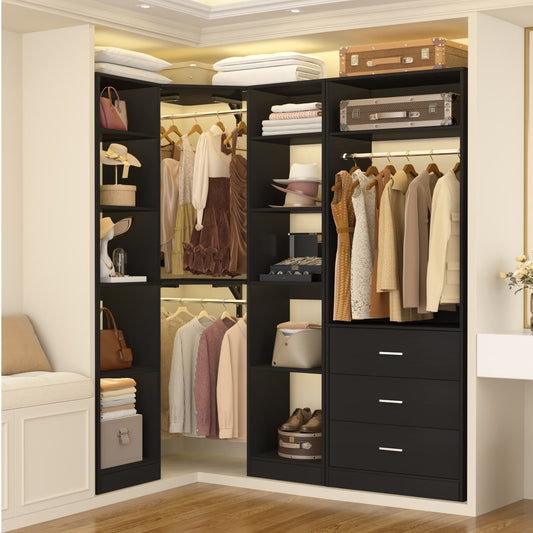 Freestanding Closet Organizer System with 3 Drawers