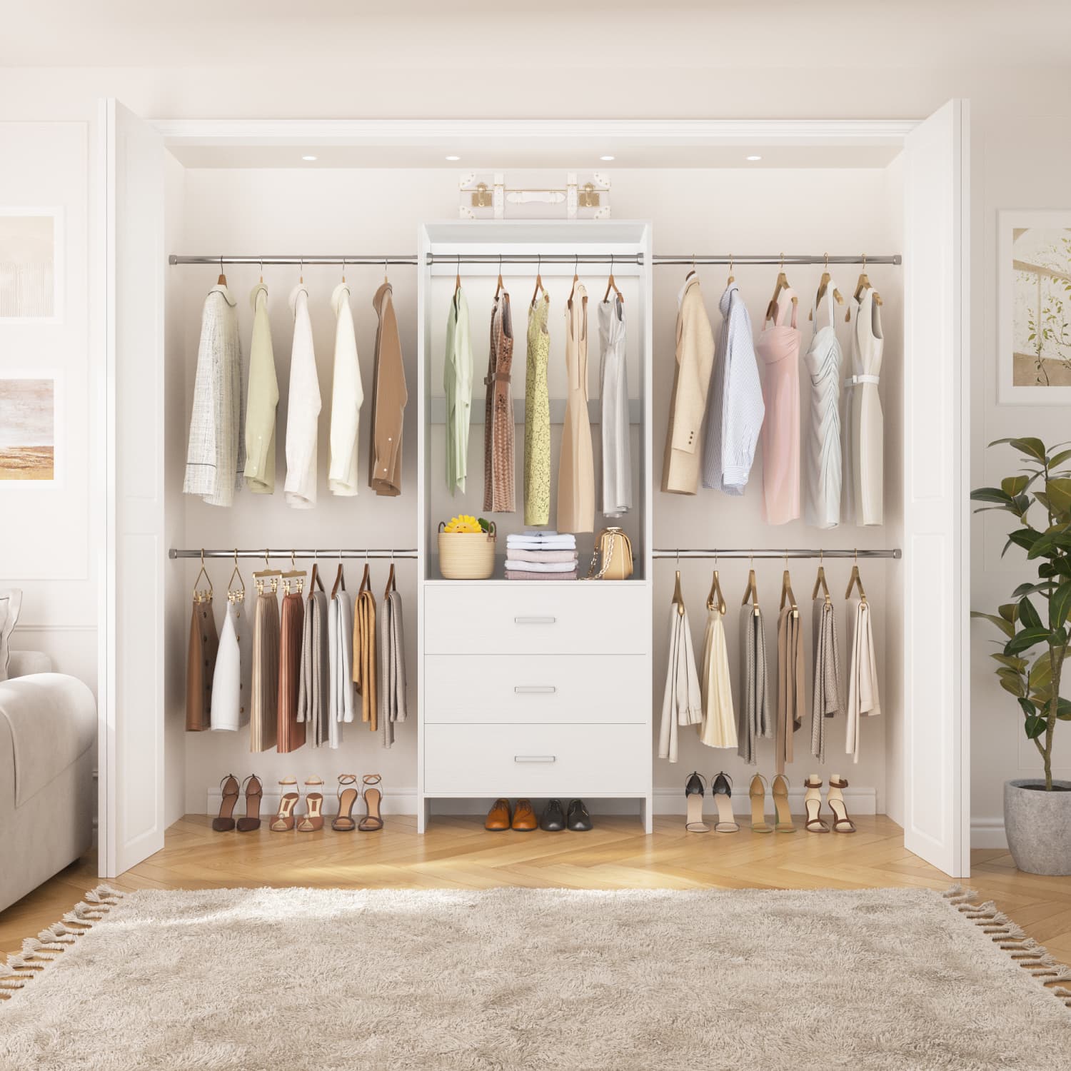 Closet System with 4 Hanging Rods – Besiost