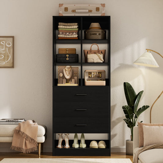 Freestanding Closet system with 6 Shelves and Drawers