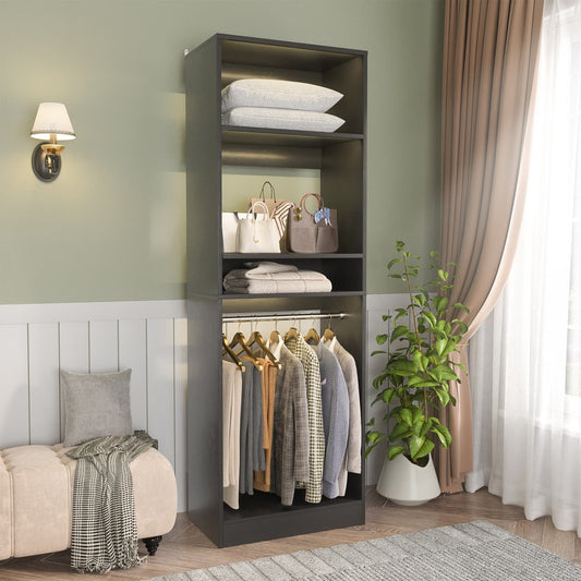 25-inch Closet Organizer with Hanging Rods