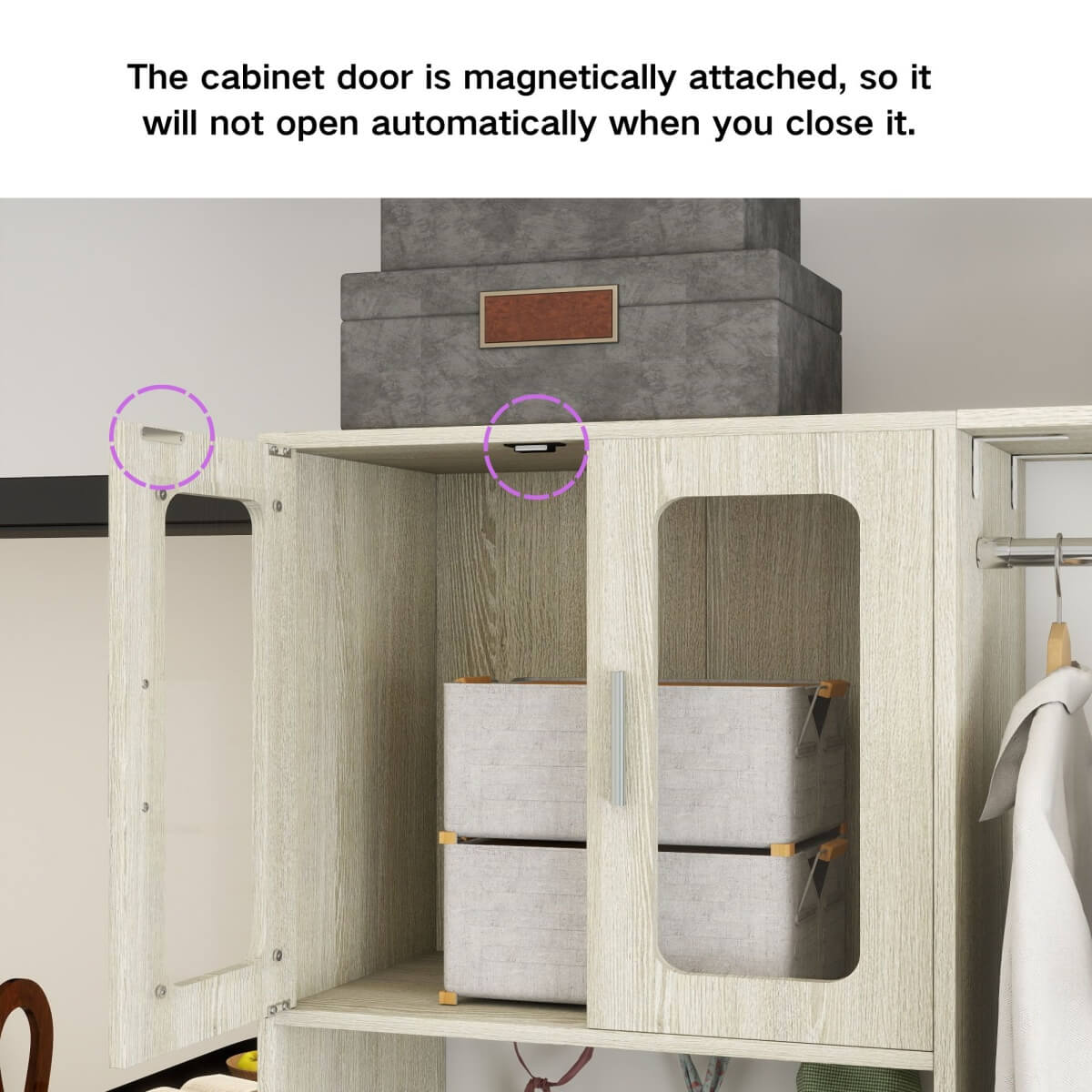 41-120 Inch Adjustable Closet System with 4 Drawers and 2 Storage Cabinets, Set of 2