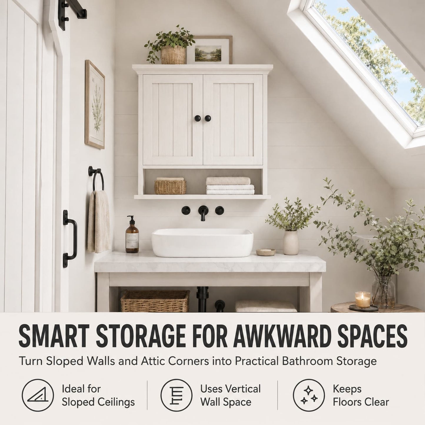 Farmhouse Bathroom Wall Medicine Cabinet with Removable Towel Bar