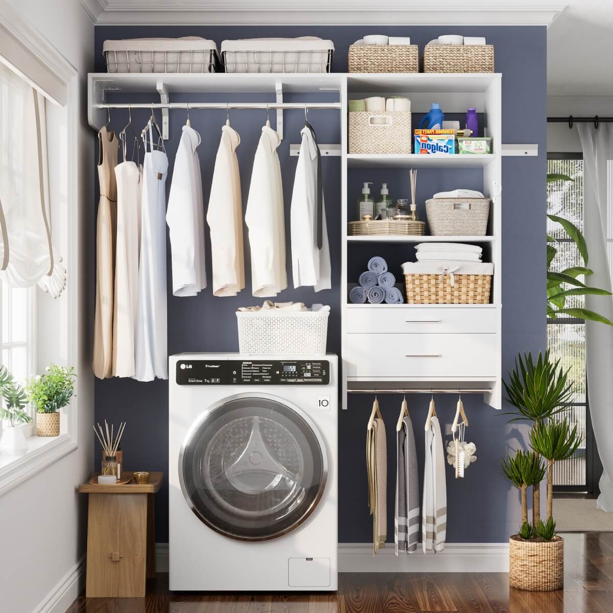 60'' Wide Laundry Wall Cabinet with 2 Drawers