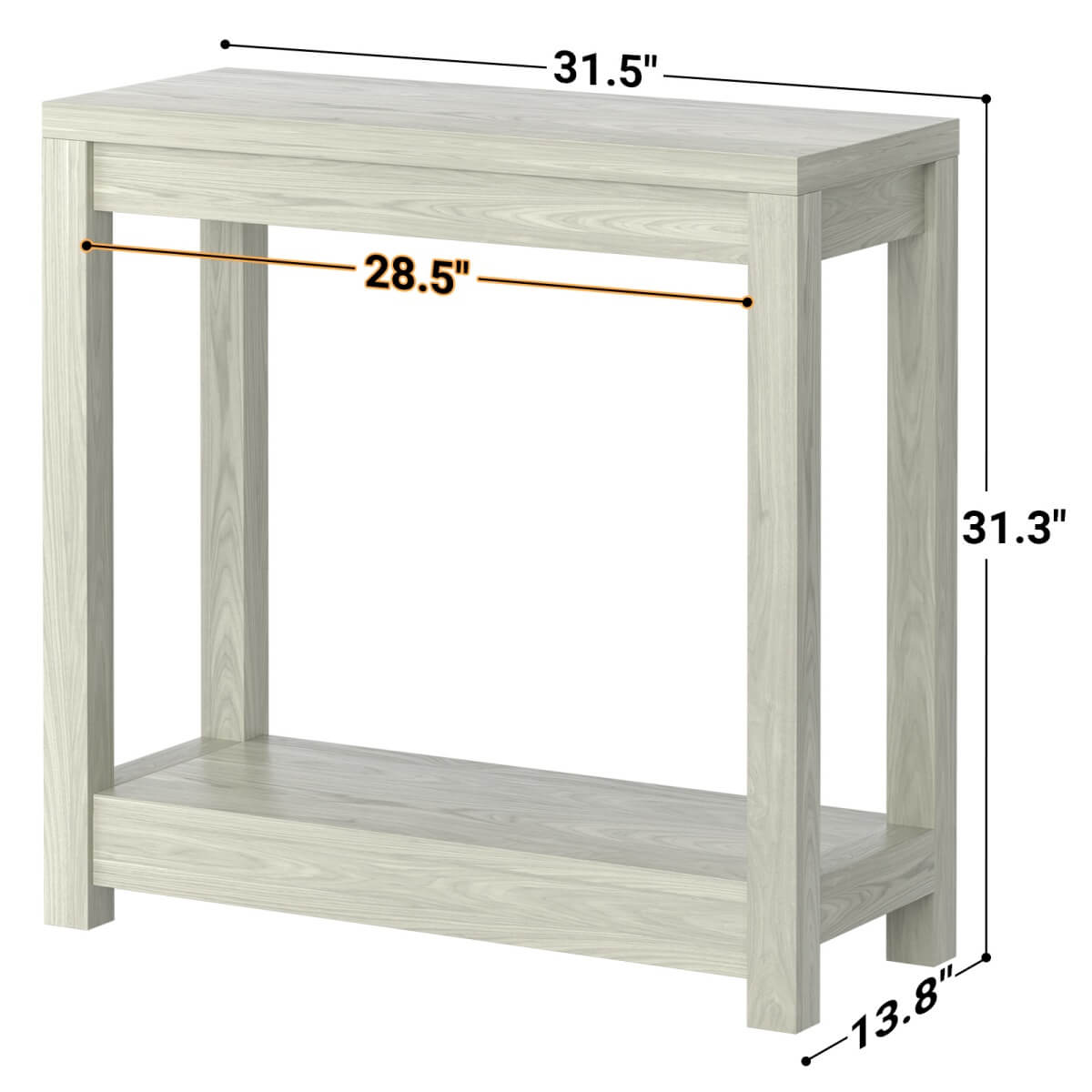 32 Inch Small Farmhouse Wood Narrow Console Table