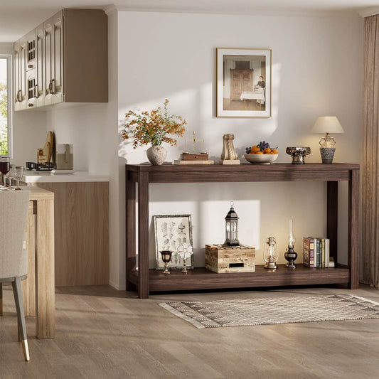 47" Farmhouse Wood Narrow Console Table for Entryway