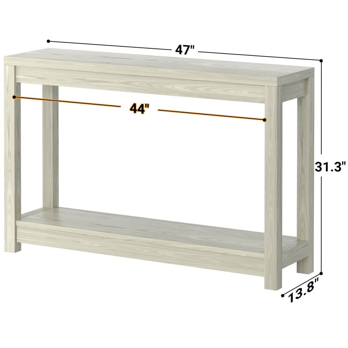 47" Farmhouse Wood Narrow Console Table for Entryway
