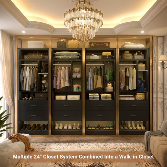 24" Freestanding Closet System with 2 Wood Drawers