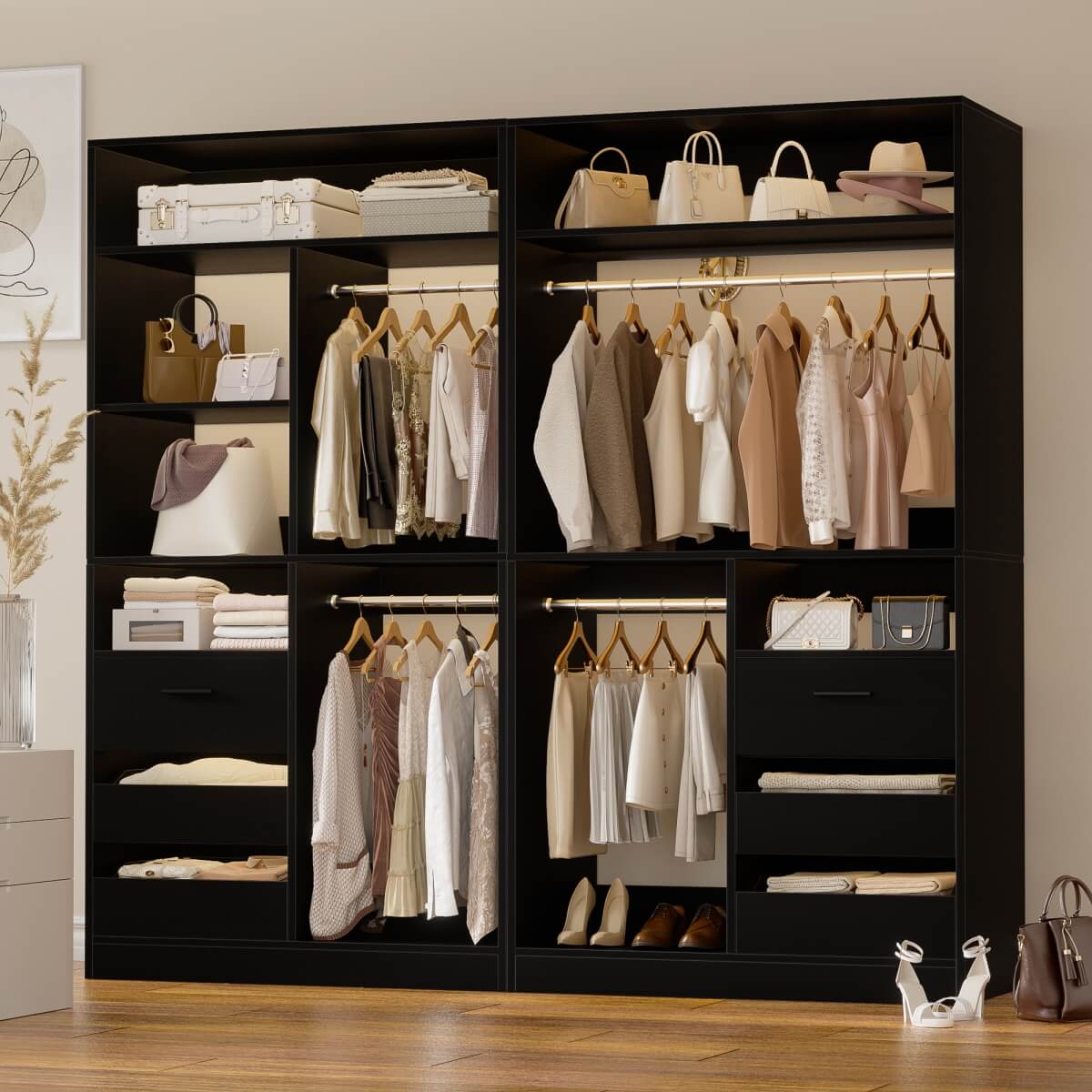 72 Inch Walk In Closet Organizer System with 2 Sets