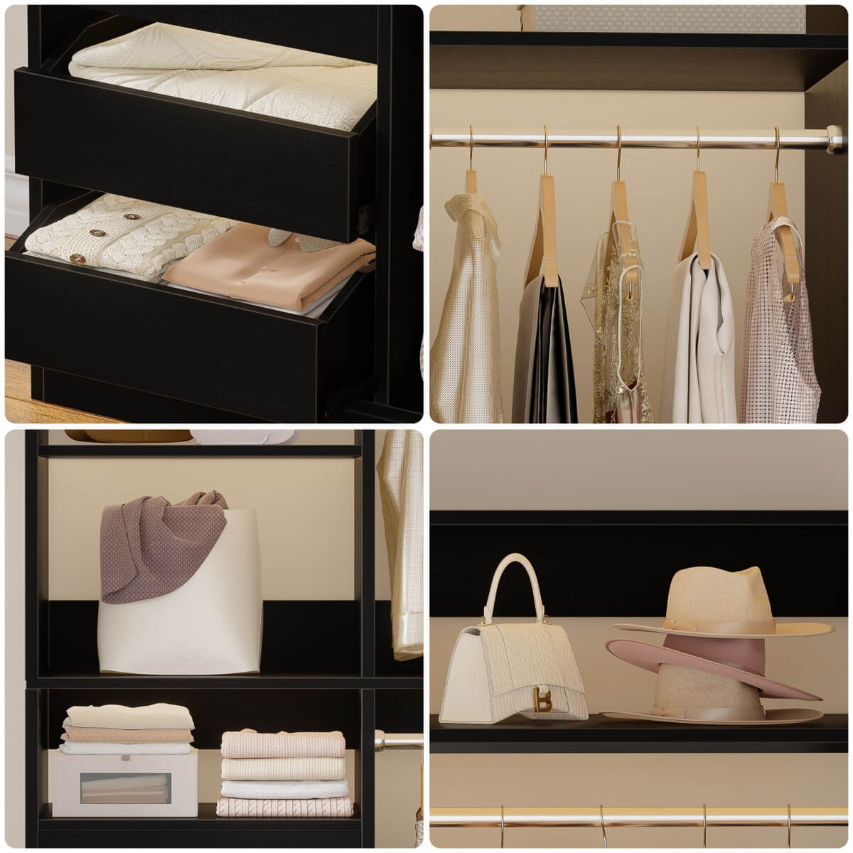72 Inch Walk In Closet Organizer System with 2 Sets