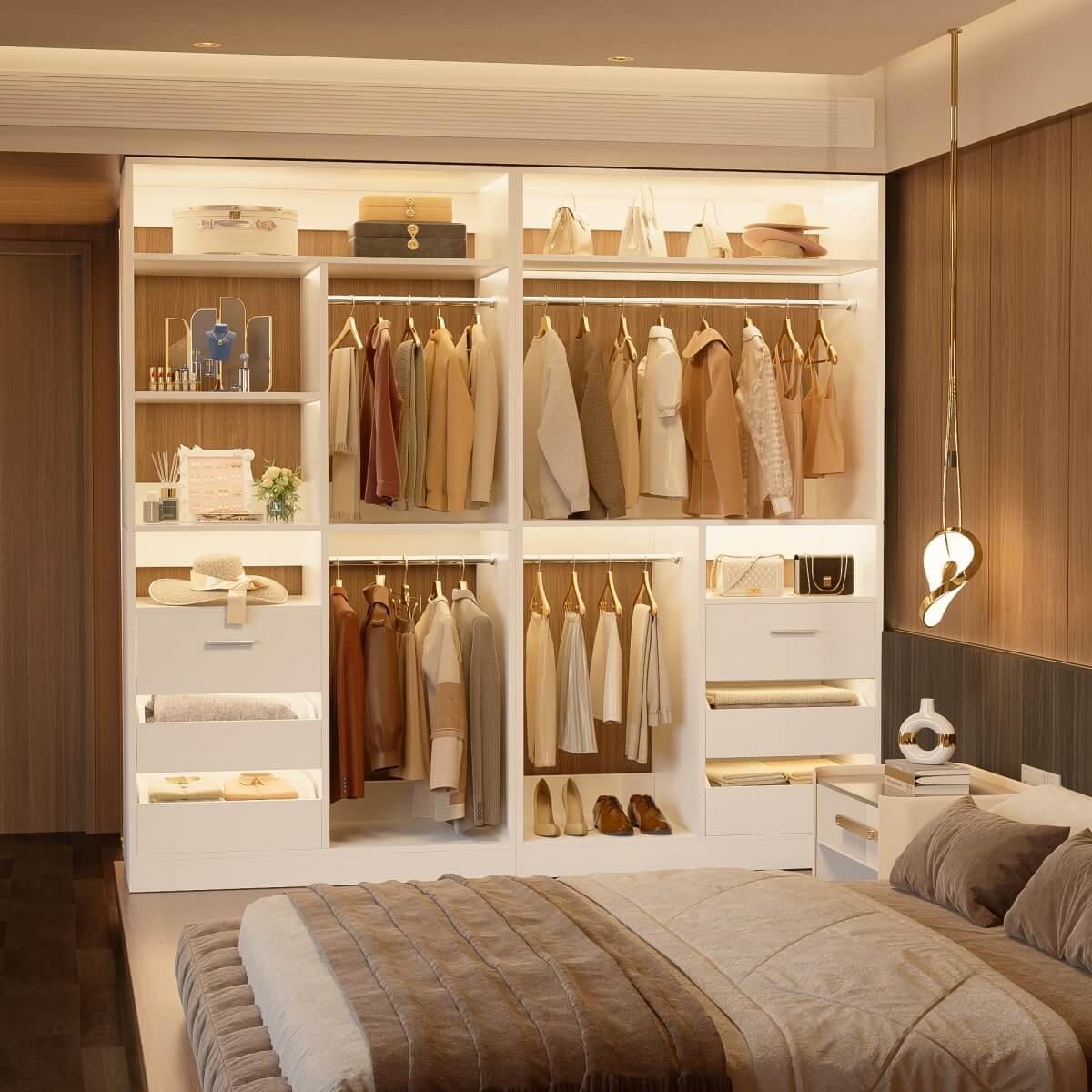 72 Inch Walk In Closet Organizer System with 2 Sets