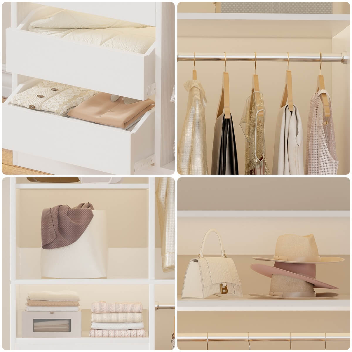 72 Inch Walk In Closet Organizer System with 2 Sets