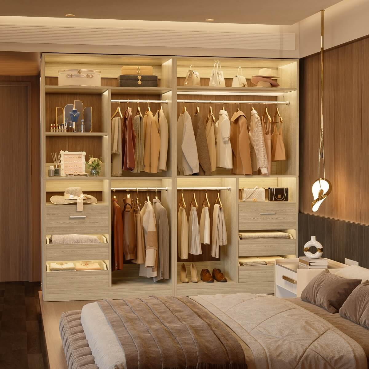 72 Inch Walk In Closet Organizer System with 2 Sets