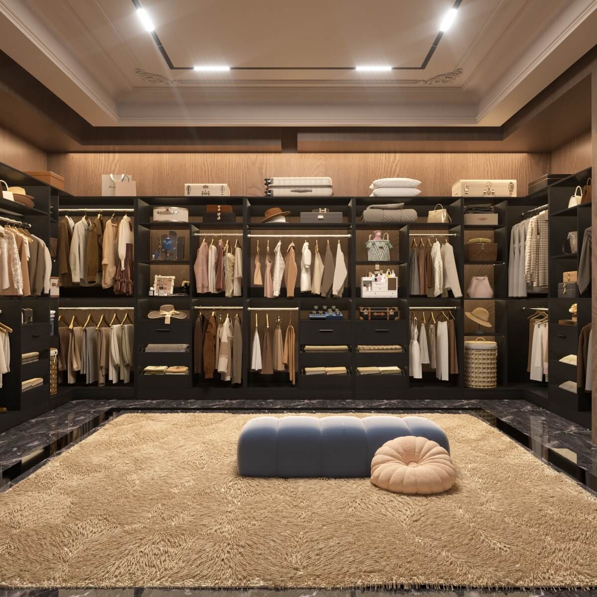 Heavy Duty Modular Closet System with Drawers and Hanging Rods, Set of 3