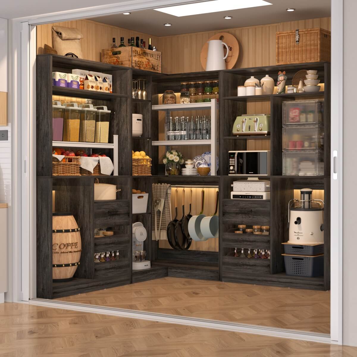 Heavy Duty Modular Closet System with Drawers and Hanging Rods, Set of 3