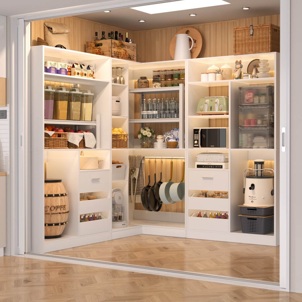 Heavy Duty Modular Closet System with Drawers and Hanging Rods, Set of 3