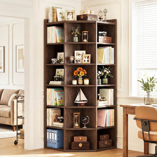 6-tier Modern Bookshelf, Storage Bookcase