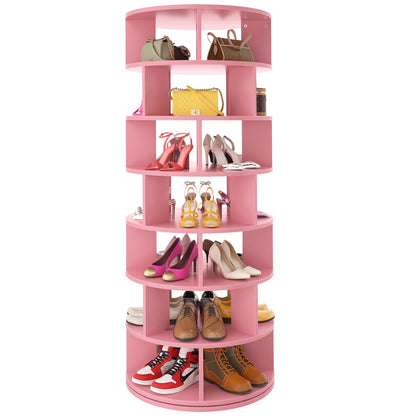 7-Tier Shoe Rack, 28-32 Pair Rotating Shoe Rack Tower