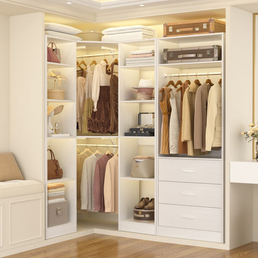 Freestanding Closet Organizer System with 3 Drawers