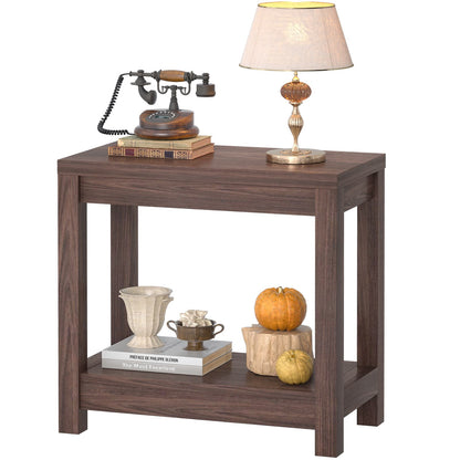Farmhouse End Table, Narrow Side Table, Slim End Table with Storage Shelf, Small Console Table for Living Room, 24"