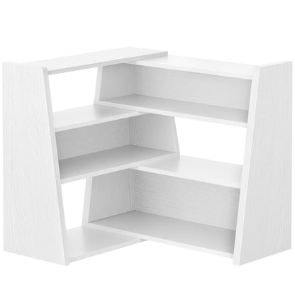 3Tier Expandable Ladder Shelf, Corner Bookshelf for Small Spaces