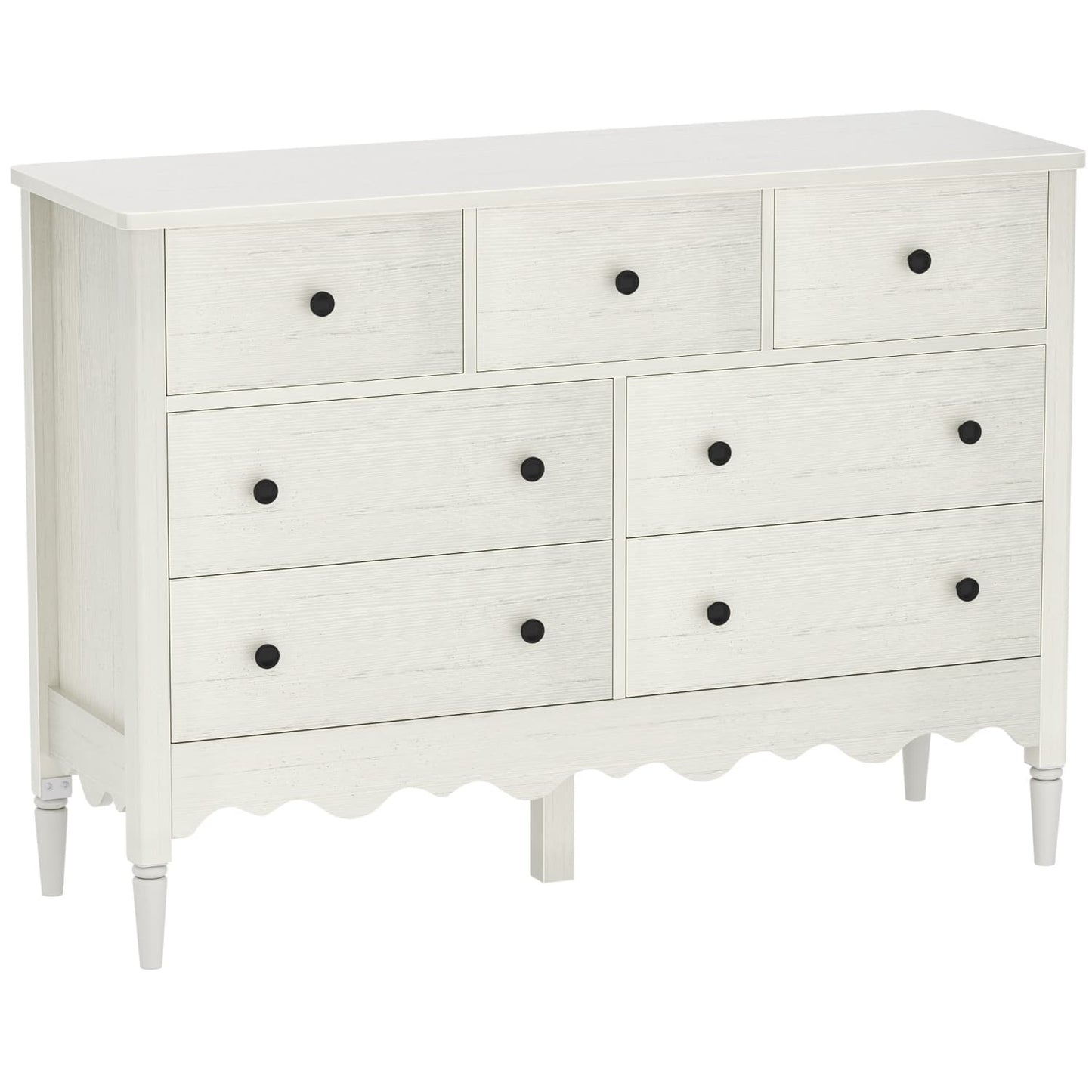 47" Closet Storage Cabinet with 7 Drawers, Wooden Dresser with Support Leg