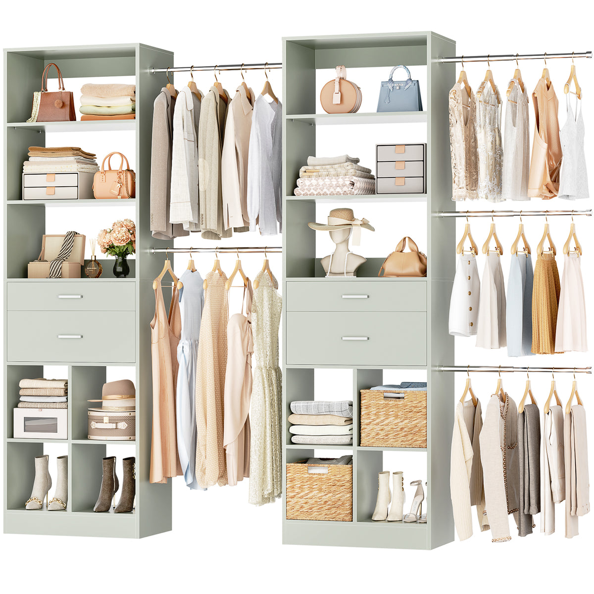 Besiost Closet System, 6ft-8.3ft