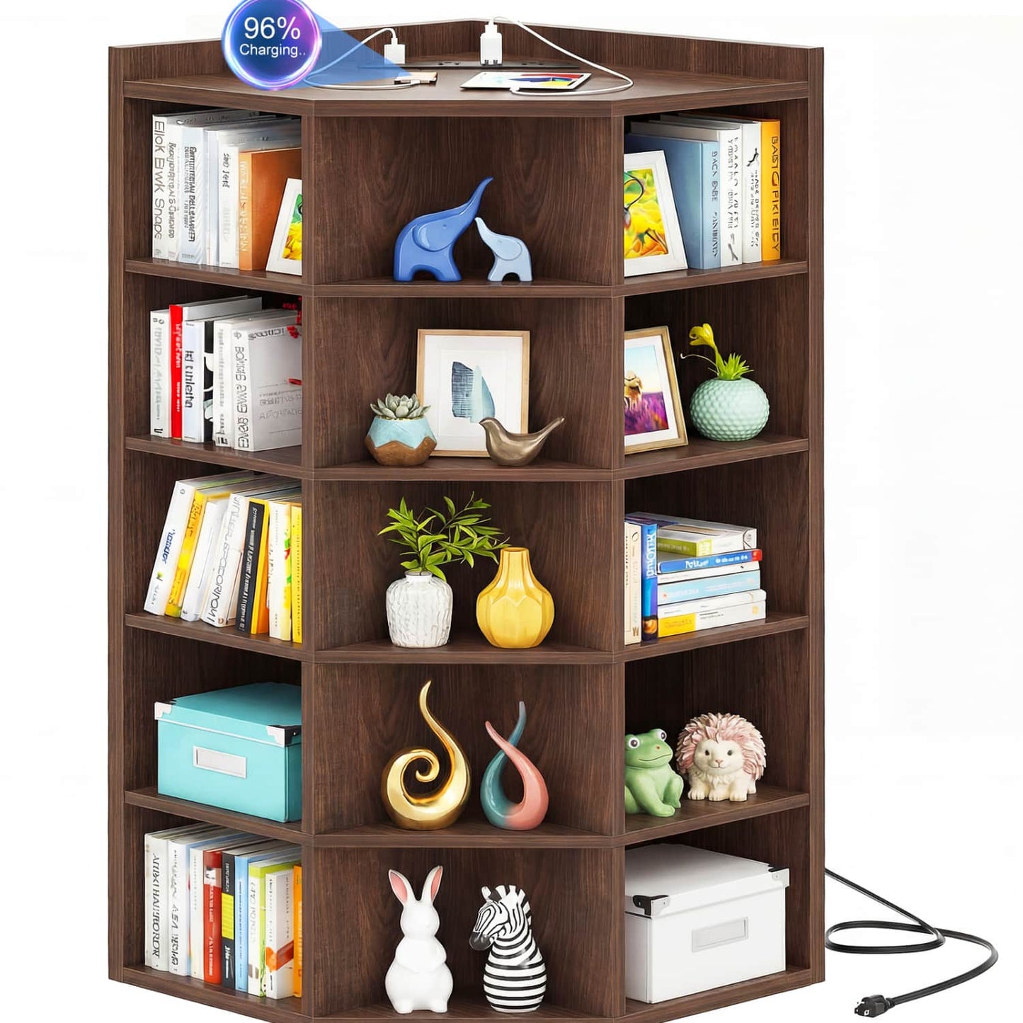 5-tier Modern Bookshelf, Storage Bookcase