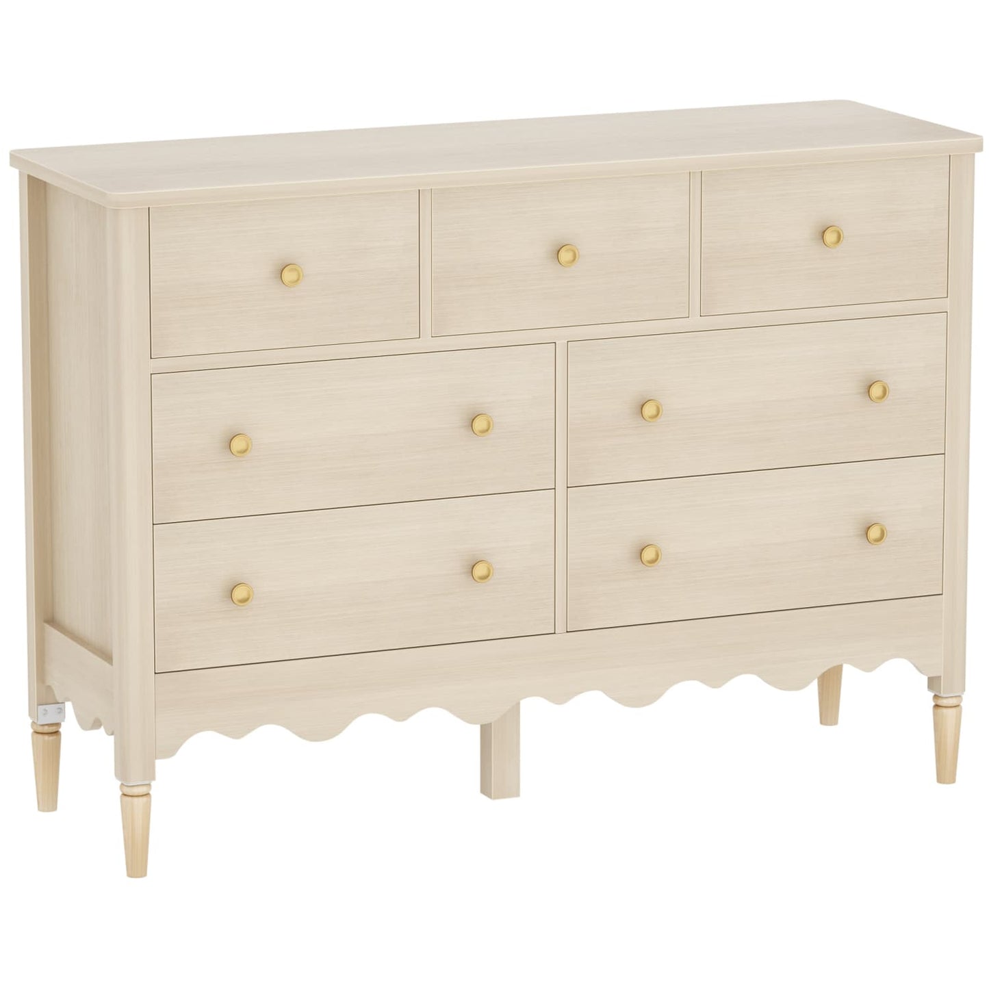 47" Closet Storage Cabinet with 7 Drawers, Wooden Dresser with Support Leg