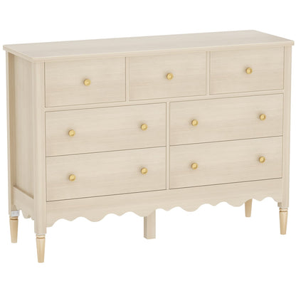 47" Closet Storage Cabinet with 7 Drawers, Wooden Dresser with Support Leg
