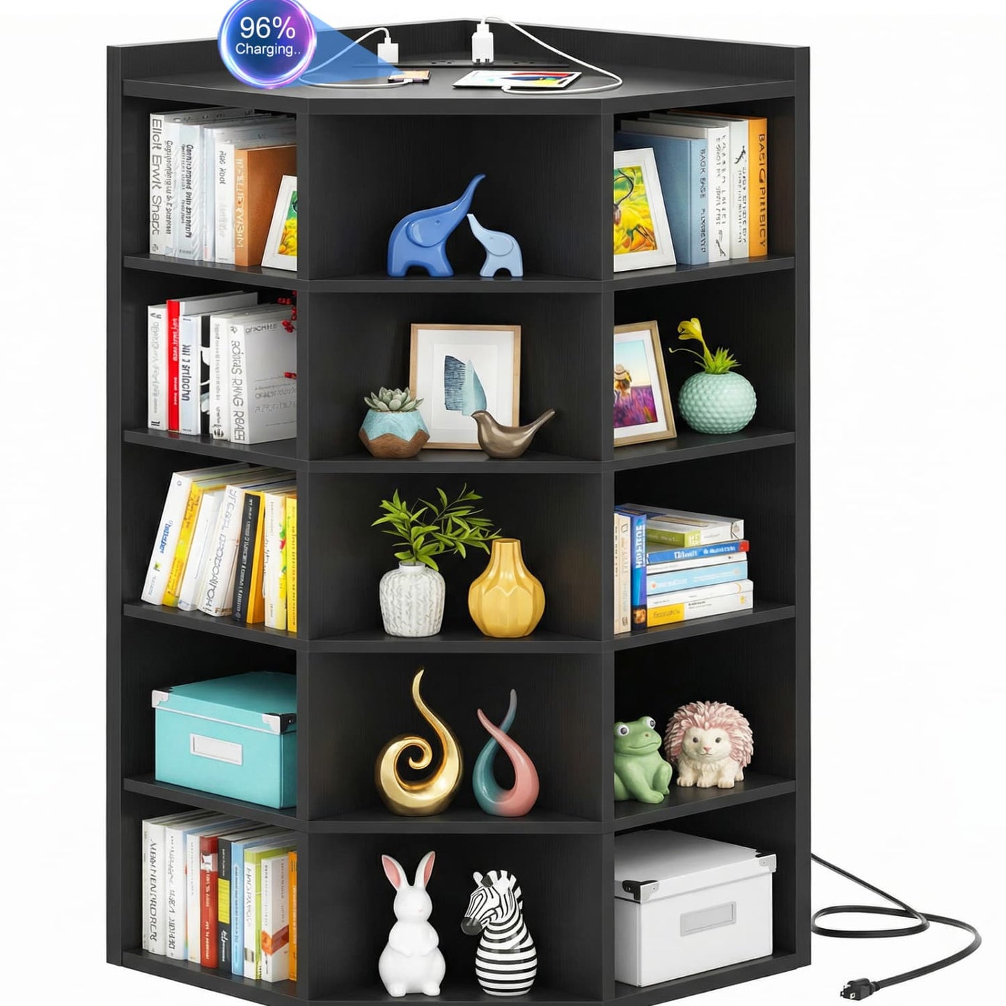 5-tier Modern Bookshelf, Storage Bookcase
