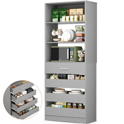 Besiost 80"H Pantry Cabinet with Drawers