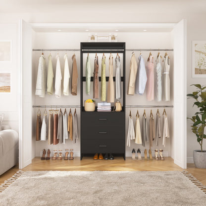Closet System with 4 Hanging Rods