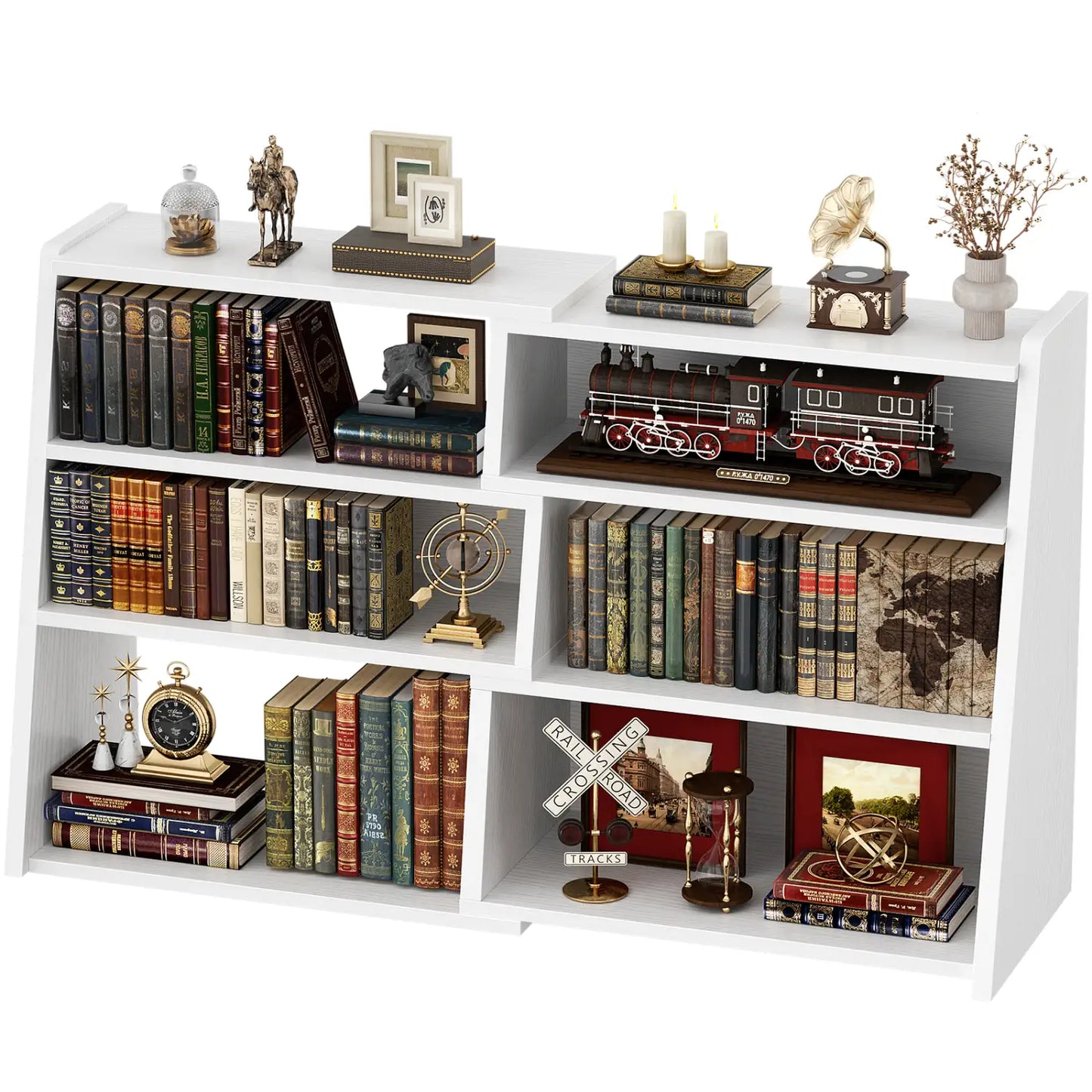 3Tier Expandable Ladder Shelf, Corner Bookshelf for Small Spaces