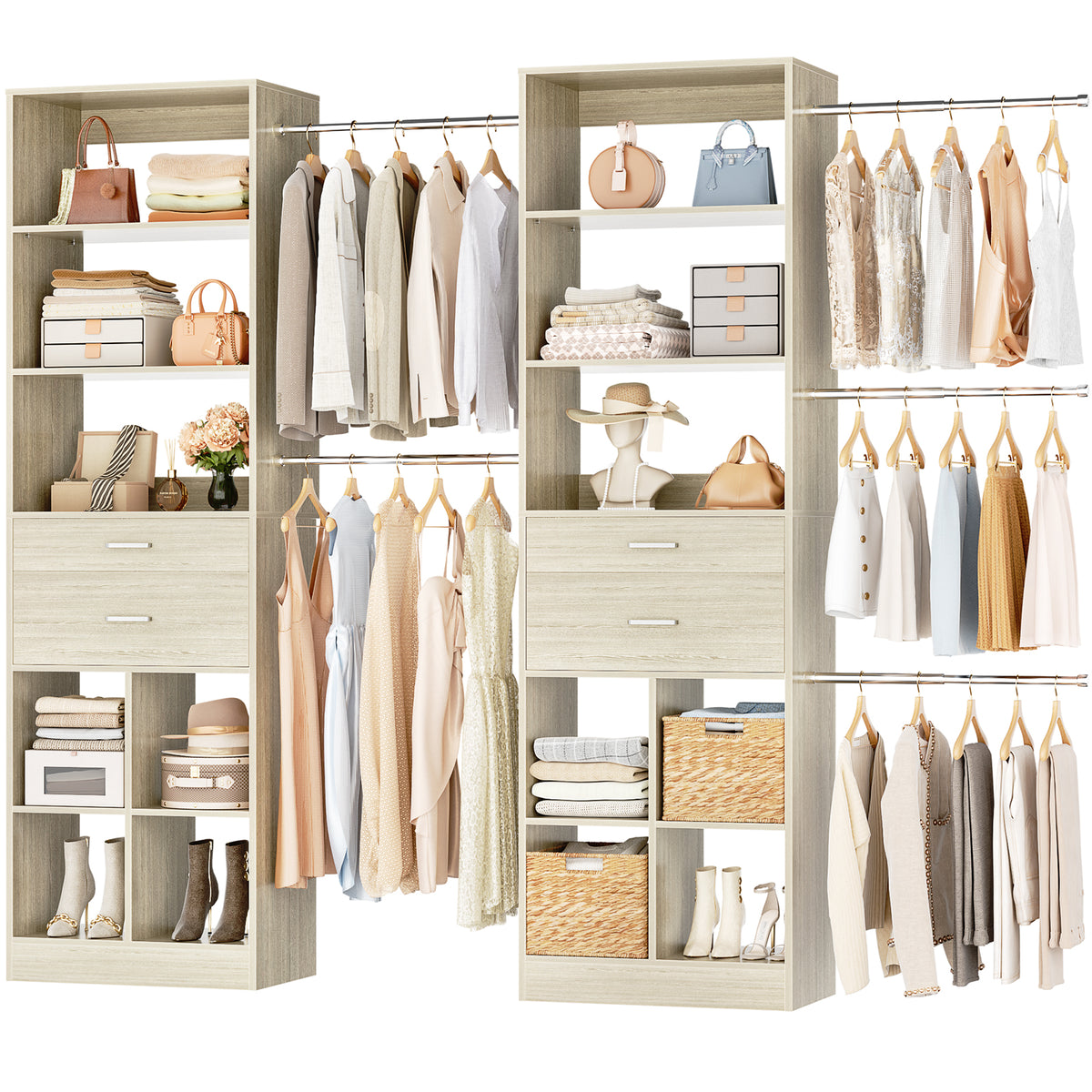 Besiost Closet System, 6ft-8.3ft
