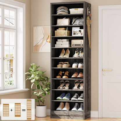 Shoe Storage Cabinet, 10-Tier Shoe Rack With Drawers