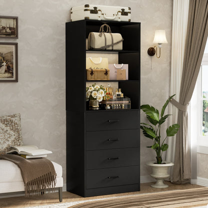 Closet Organizer System with Wood Drawers and Shelves