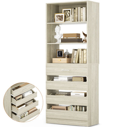 Closet System with 4 Wood Drawers and Adjustable Shelves