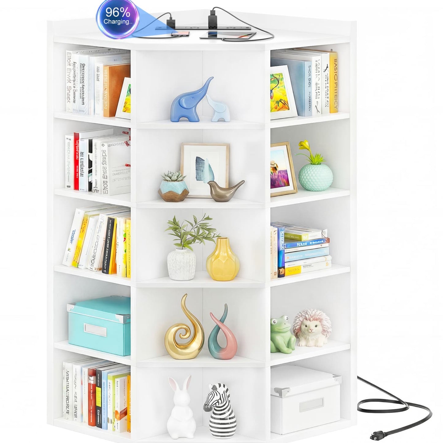 5-tier Modern Bookshelf, Storage Bookcase