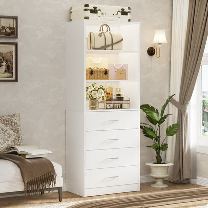 Closet Organizer System with Wood Drawers and Shelves