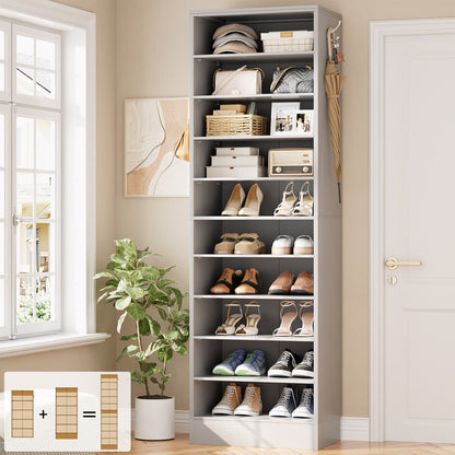 Shoe Storage Cabinet, 10-Tier Shoe Rack With Drawers
