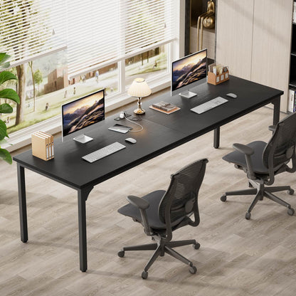 78.8'' W Rectangle Computer Desk, Wood Top Study Workstation
