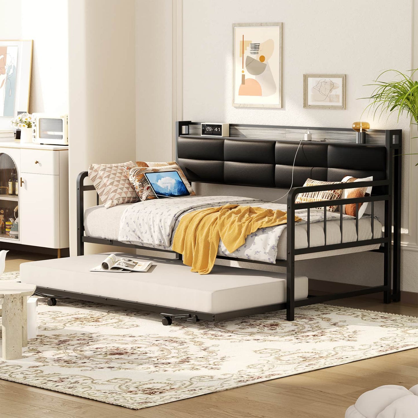 Daybed with Trundle and Charging Station