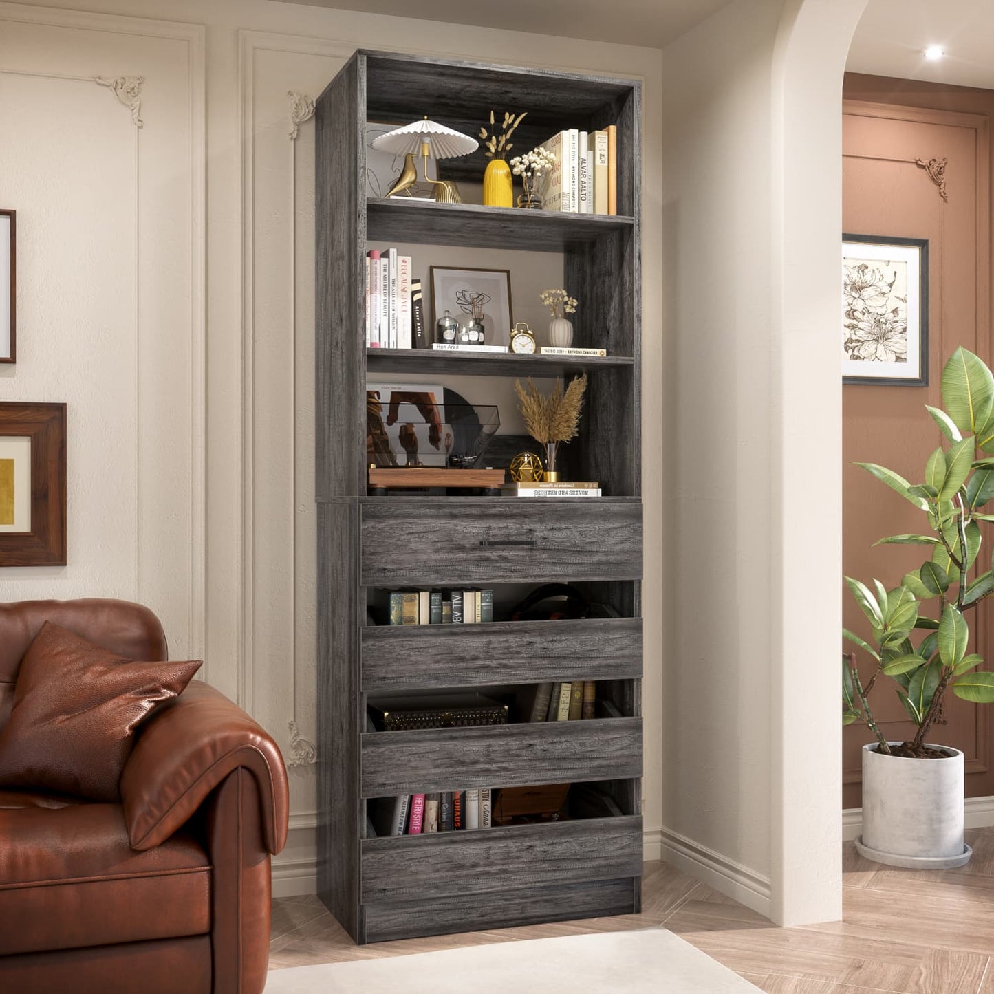 Besiost 80"H Pantry Cabinet with Drawers