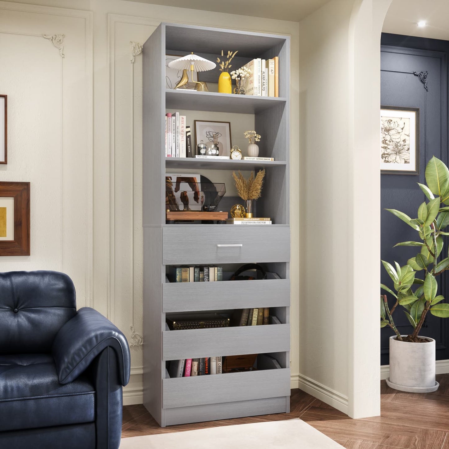 Besiost 80"H Pantry Cabinet with Drawers