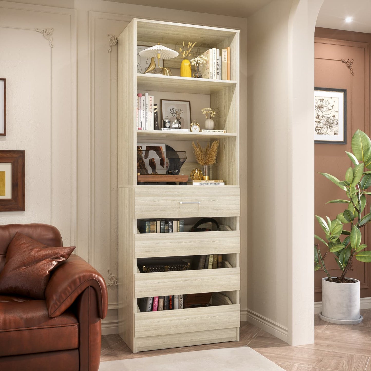 Besiost 80"H Pantry Cabinet with Drawers