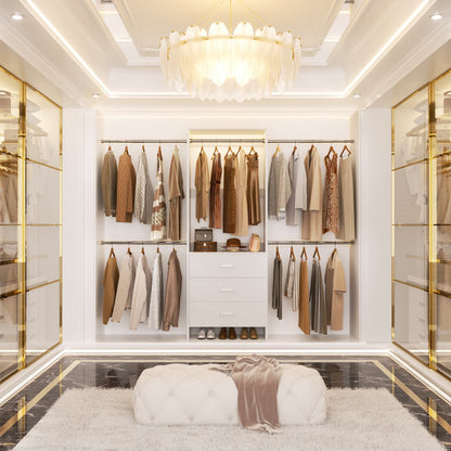 Closet System with 4 Hanging Rods