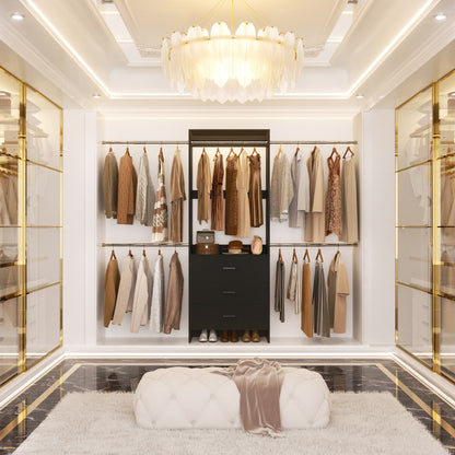 Closet System with 4 Hanging Rods