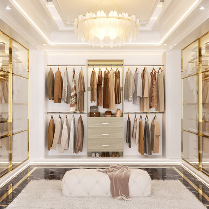Closet System with 4 Hanging Rods