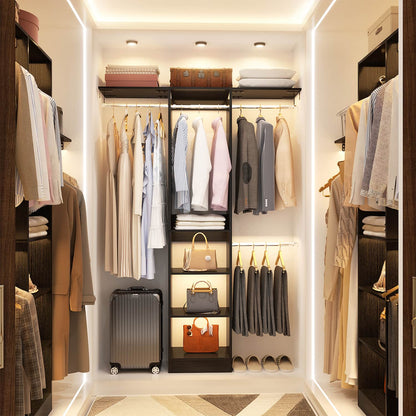 47'' W Closet System with Hanging Rods and Shelves, Closet Organizer for Bedroom