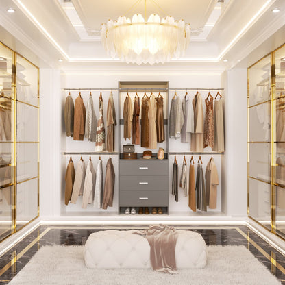 Closet System with 4 Hanging Rods